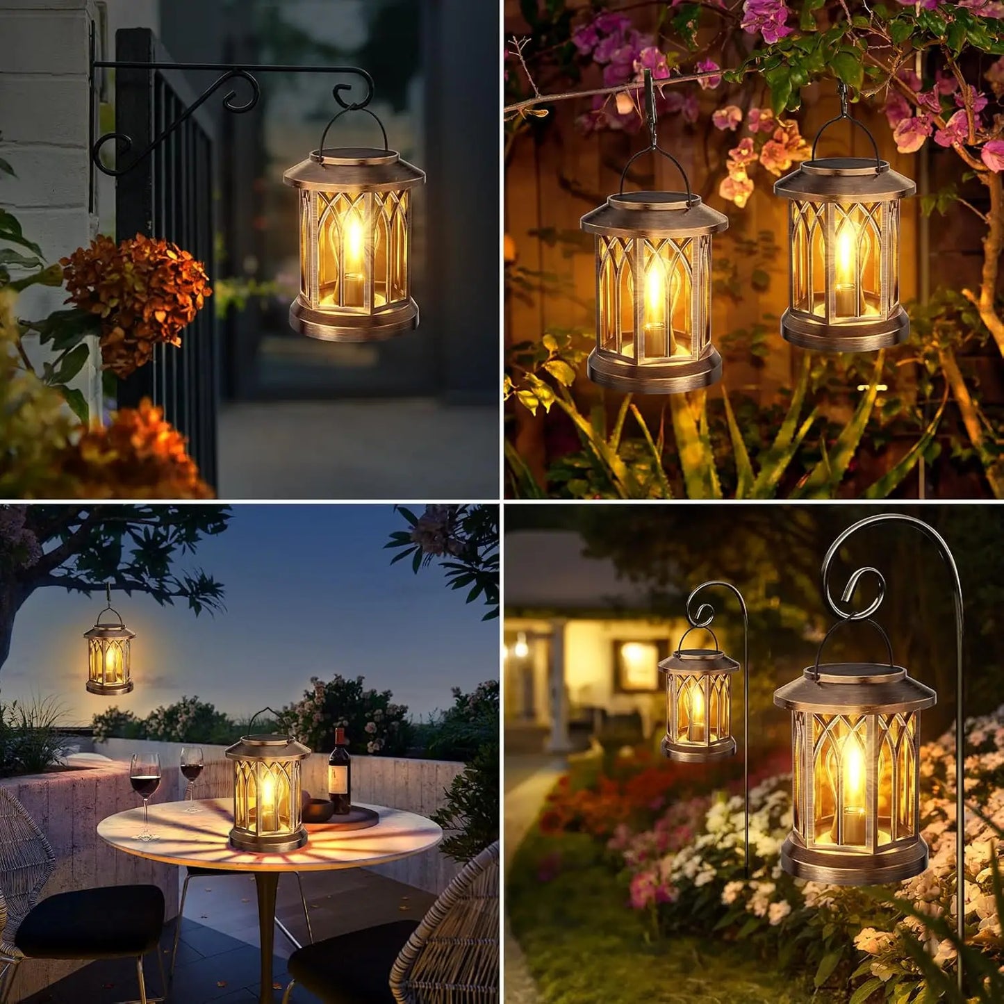 Solar Hanging Lanterns for Patio and Garden Decor