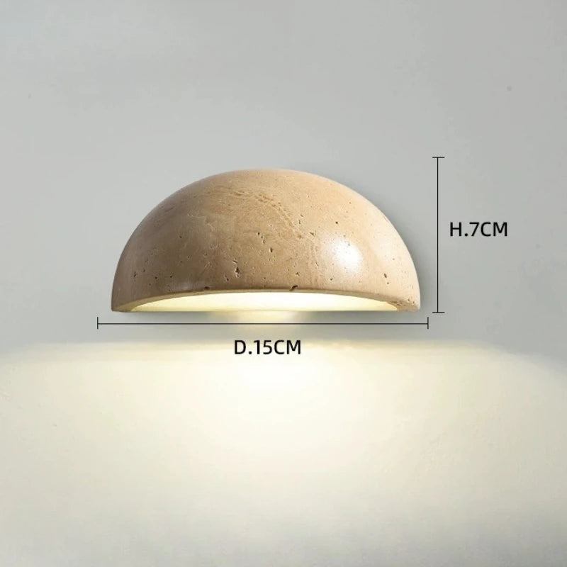 Wabi Sabi Travertine Wall Lamp for Cozy Interiors