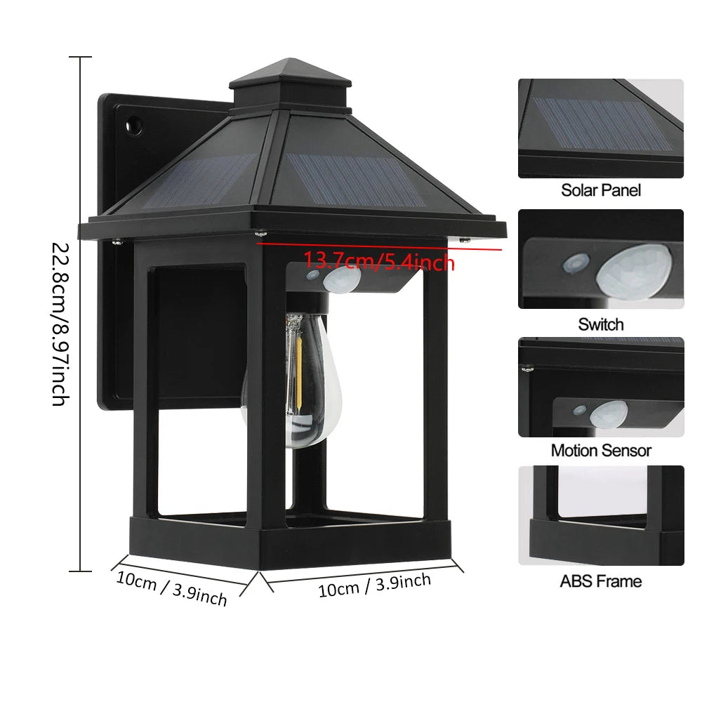 Solar Motion Sensor Wall Lanterns for Outdoor Security