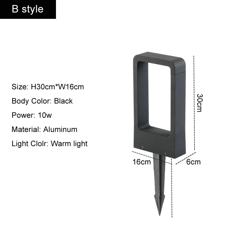 Outdoor Aluminum Garden 10W LED Courtyard Villa Landscape Lamp