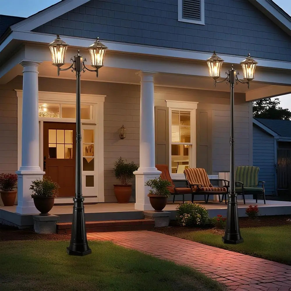 85 Inch Solar Lamp Post Outdoor Dusk to Dawn Garden Light