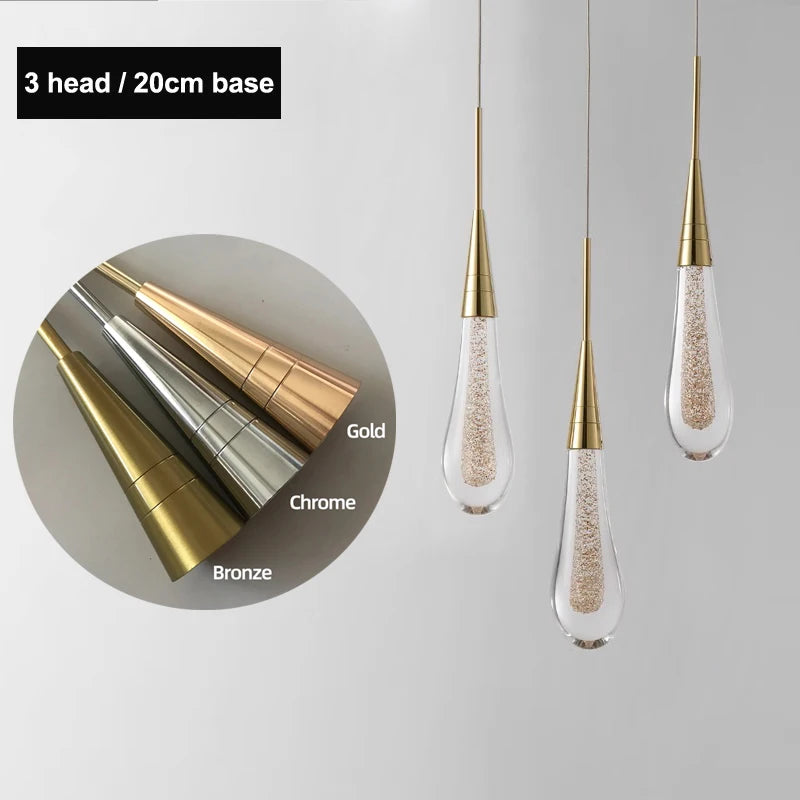 Raindrop Crystal Chandelier Modern Stair and Ceiling Lighting