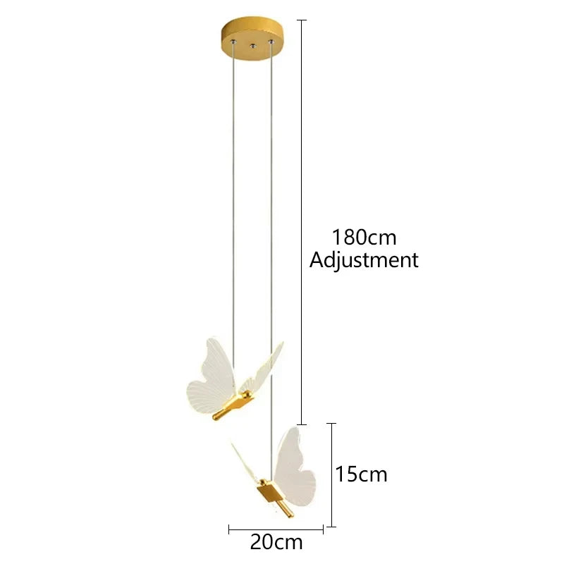 LED Butterfly Pendant Light Modern Living Room Ceiling Lamp