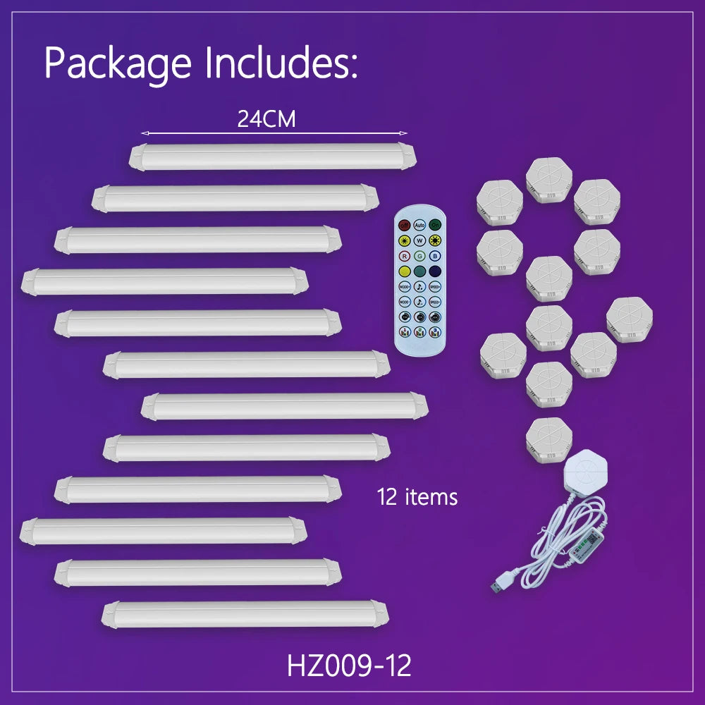 RGB Smart Wall Panel Light Voice Control Gaming Room Lamp