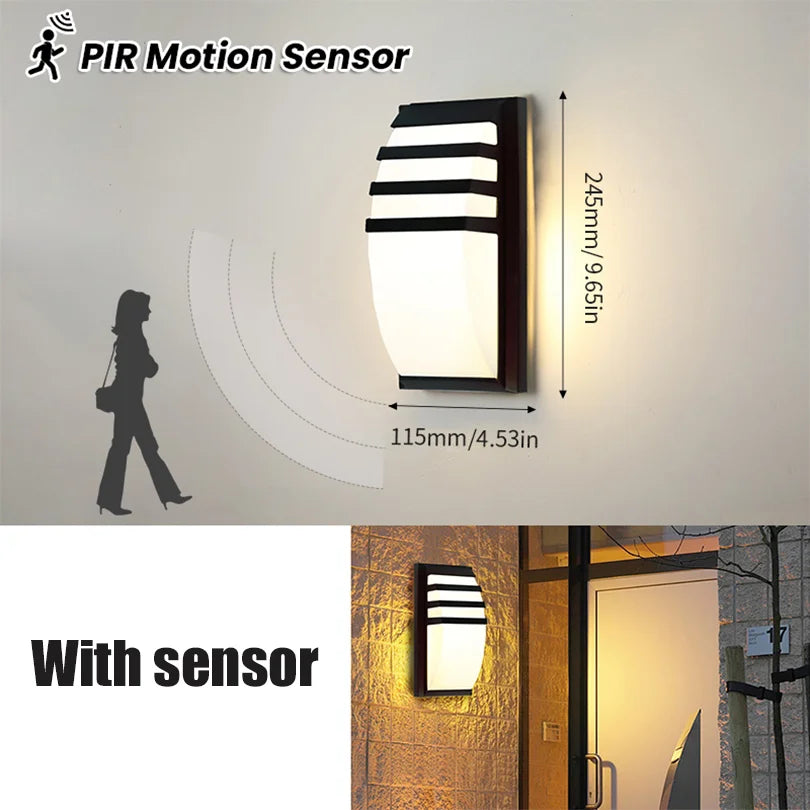 IP66 Motion Sensor Outdoor Wall Light for Porches