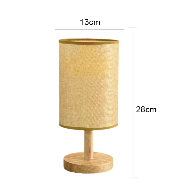 Chinese Style LED Table Lamp – Dimmable Fabric Shade, Soft Bedside Glow