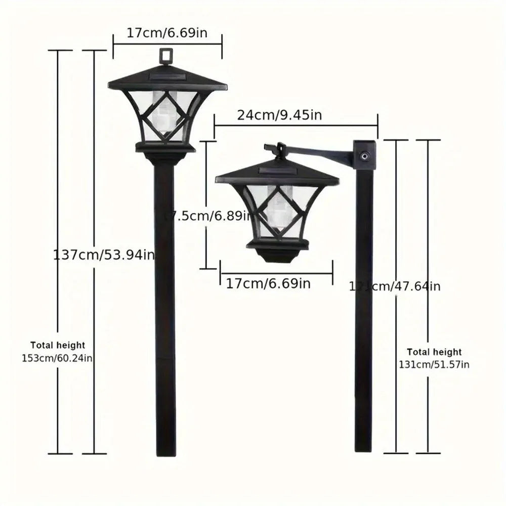 Retro Solar Lamp Post Light for Outdoor Pathways