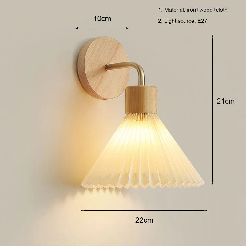 Nordic Wooden Wall Lamp for Cozy Bedrooms