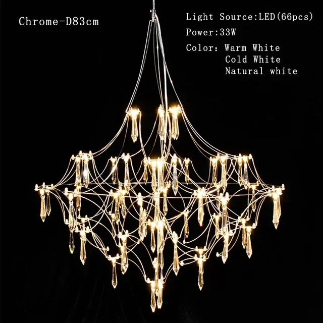 Firefly Crystal Chandelier Modern Living Room Ceiling Light