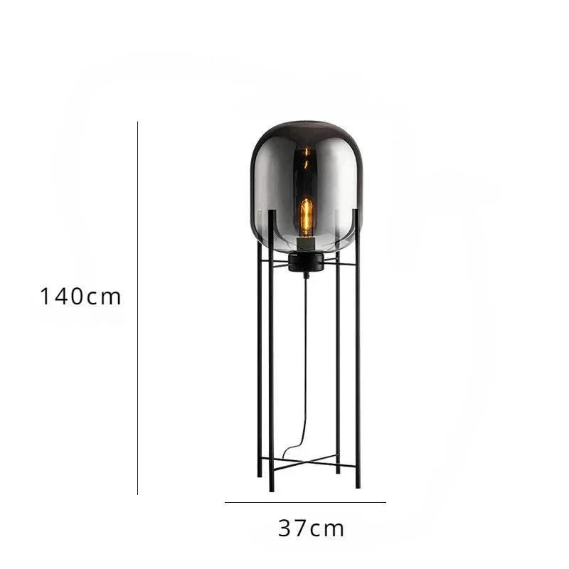 Nordic Glass Sphere Floor Lamp Modern LED Decorative Light