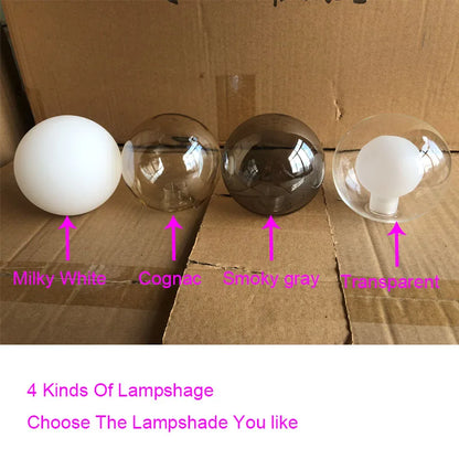 Nordic Modern LED Pendant Light Gold Glass Ball Head Chandelier Kitchen Dining Living Room