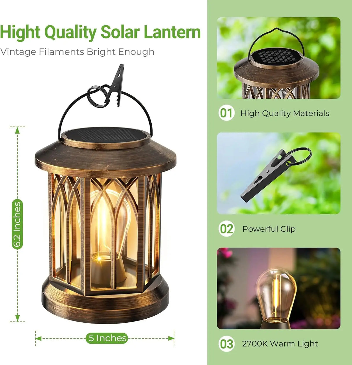 Solar Hanging Lanterns for Patio and Garden Decor