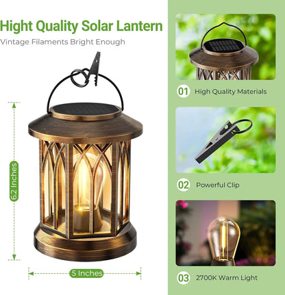 Solar Hanging Lanterns for Patio and Garden Decor