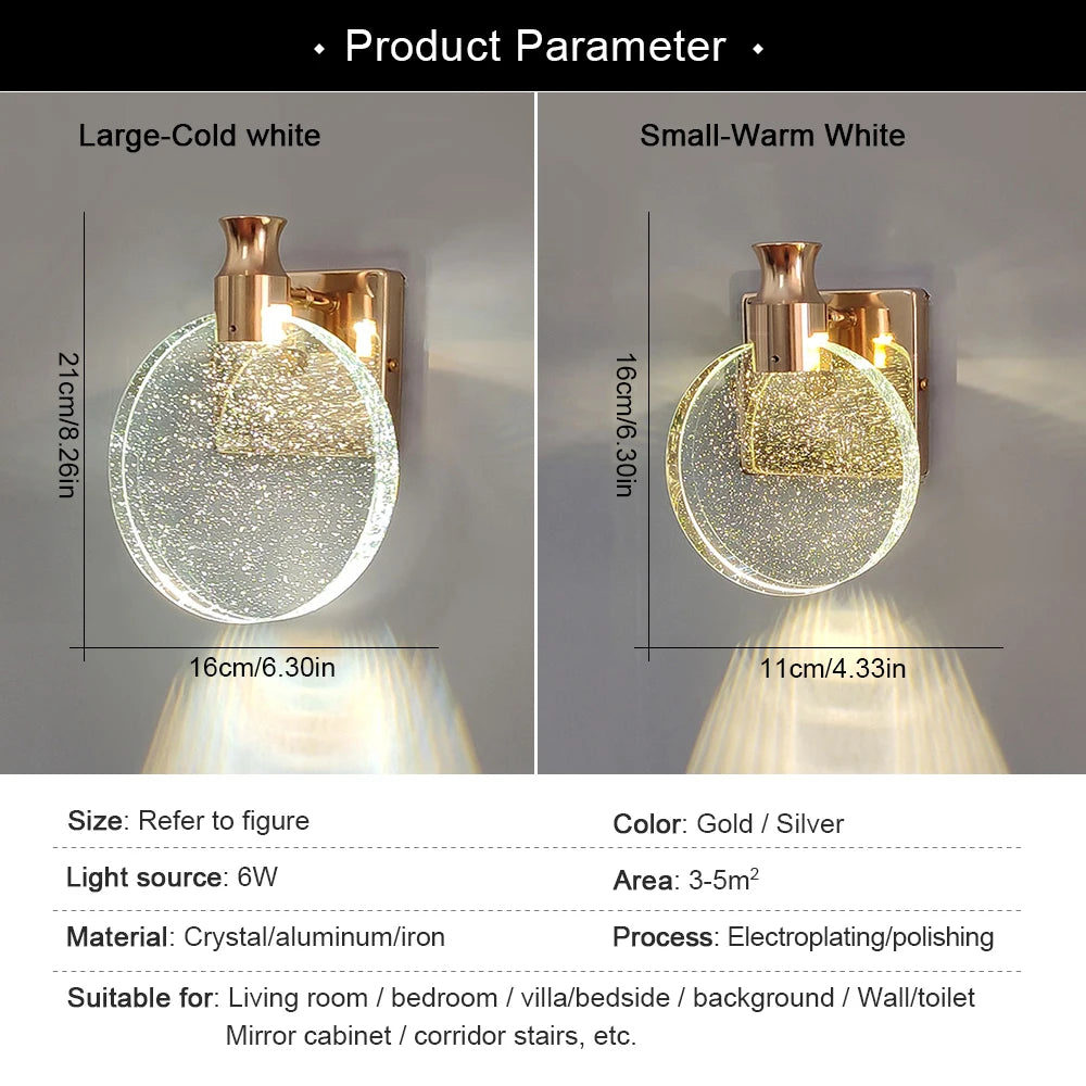 Modern Crystal Wall Sconce for Luxury Interiors