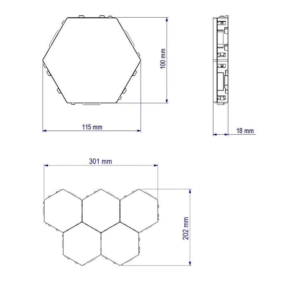 Hexagonal Smart LED Wall Lights for Modern Rooms