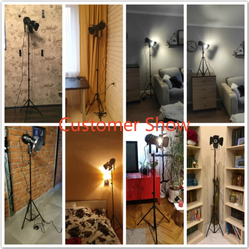 Industrial Tripod Floor Lamp for Studio and Loft Decor