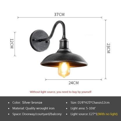 Retro Waterproof Outdoor Wall Light for Garden Entrances