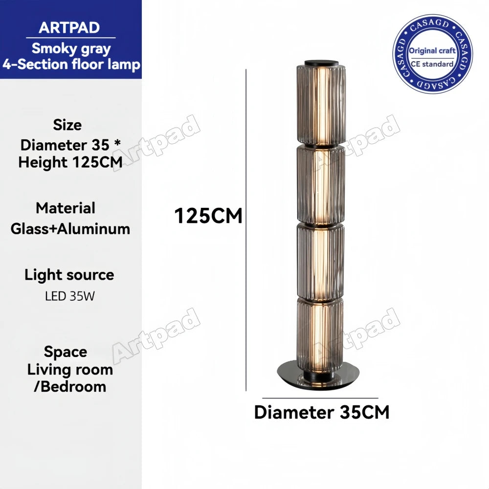Nordic Glass Floor Lamp – Designer LED Standing Light for Home Decor