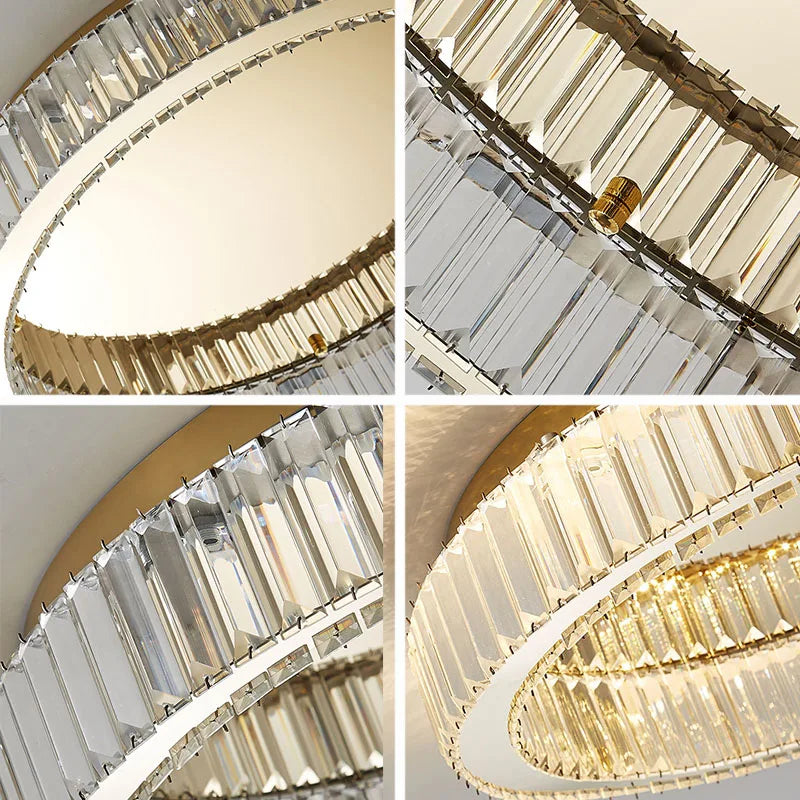 Modern Gold Crystal Ceiling Chandelier LED Living Room Light