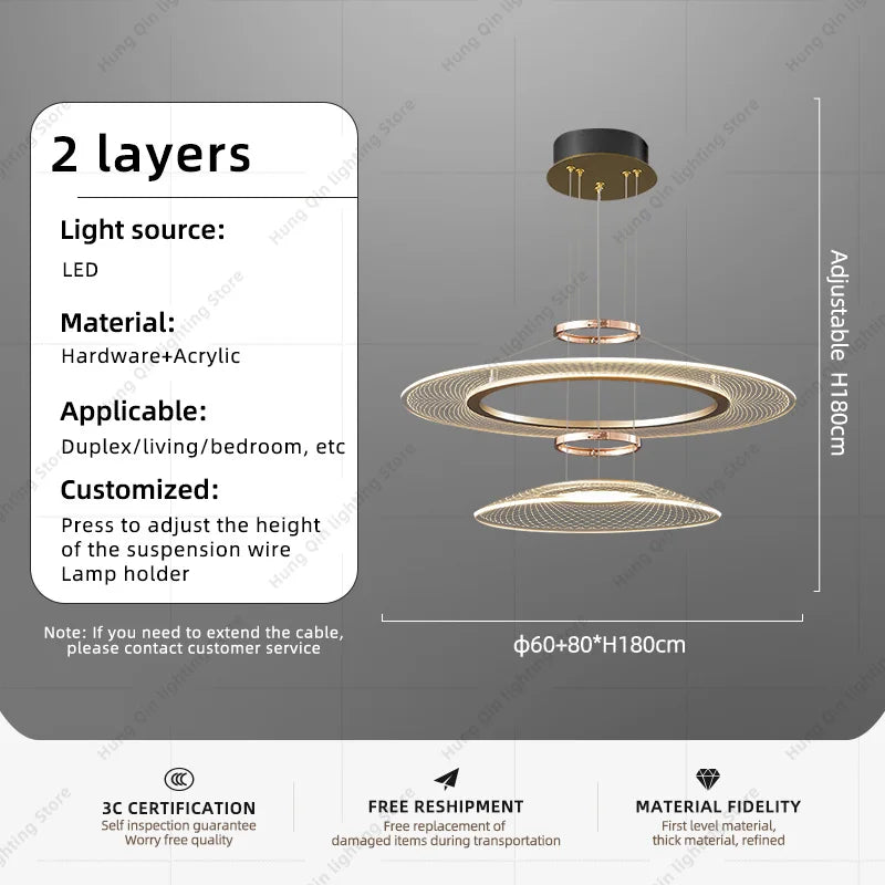 Modern LED Chandelier Living Room Dining Room Kitchen Ceiling Light