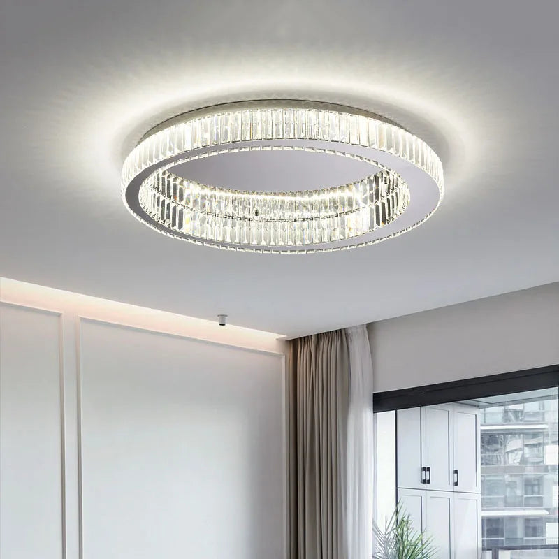 Modern Gold Crystal Ceiling Chandelier LED Living Room Light