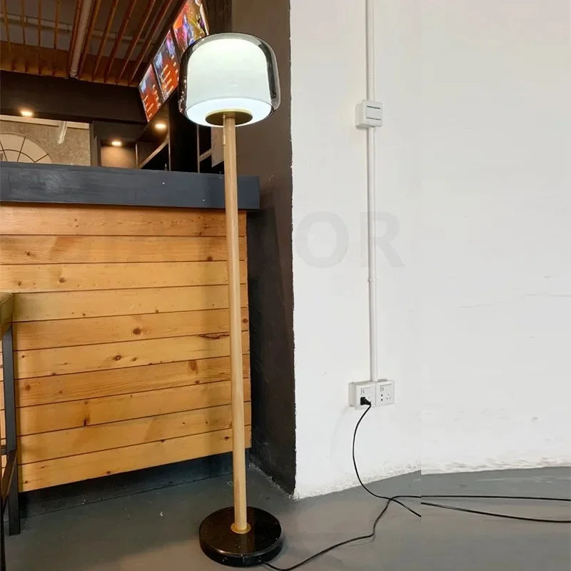 Modern Glass Floor Lamp – Elegant Decorative Lighting for Living Room
