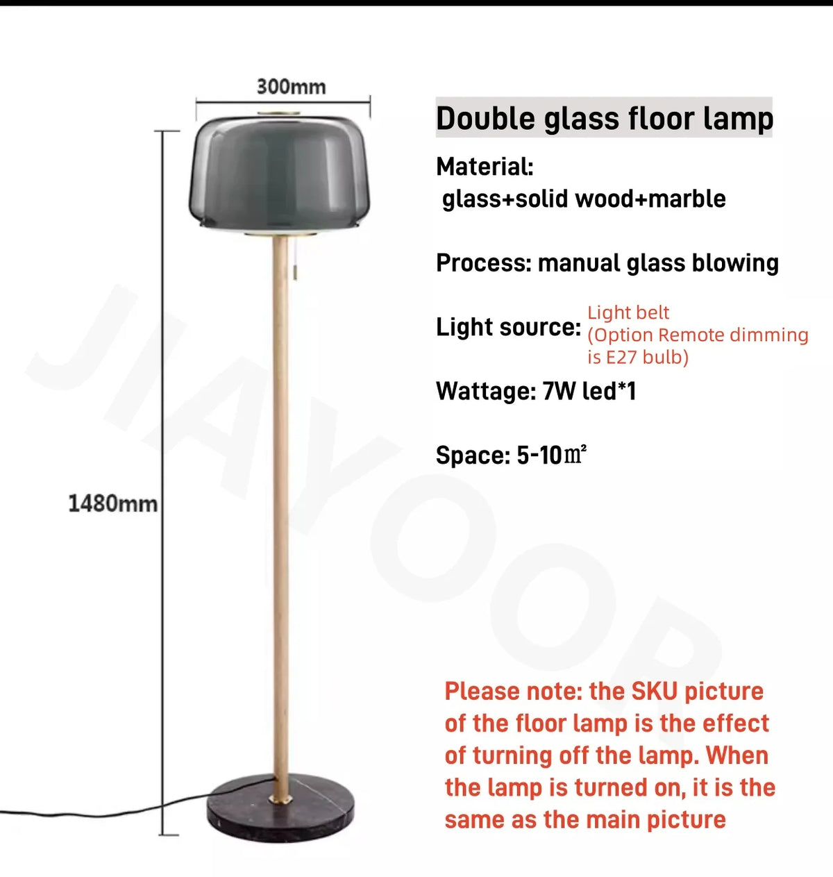 Modern Glass Floor Lamp – Elegant Decorative Lighting for Living Room