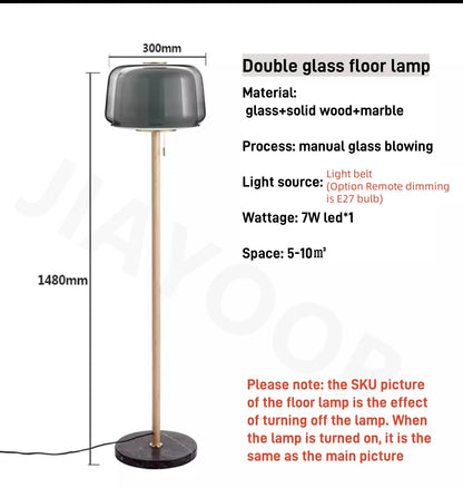 Modern Glass Floor Lamp – Elegant Decorative Lighting for Living Room