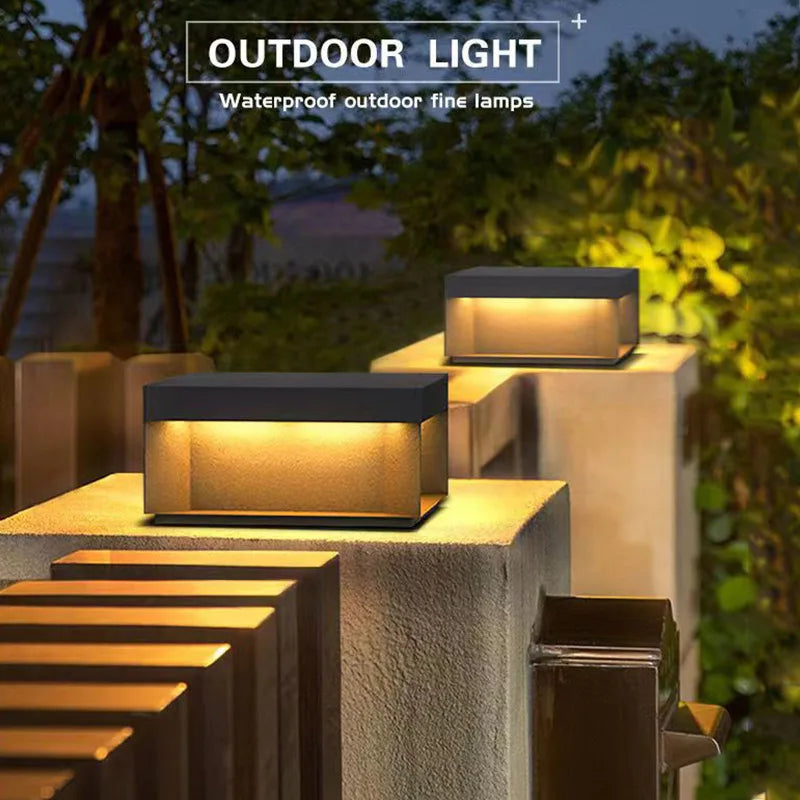 Solar Pillar Light Outdoor Waterproof Fence Yard Lamp