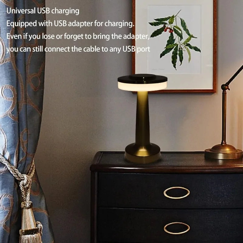 Portable LED Touch Lamp – USB Rechargeable Mood Light for Bedroom & Bar
