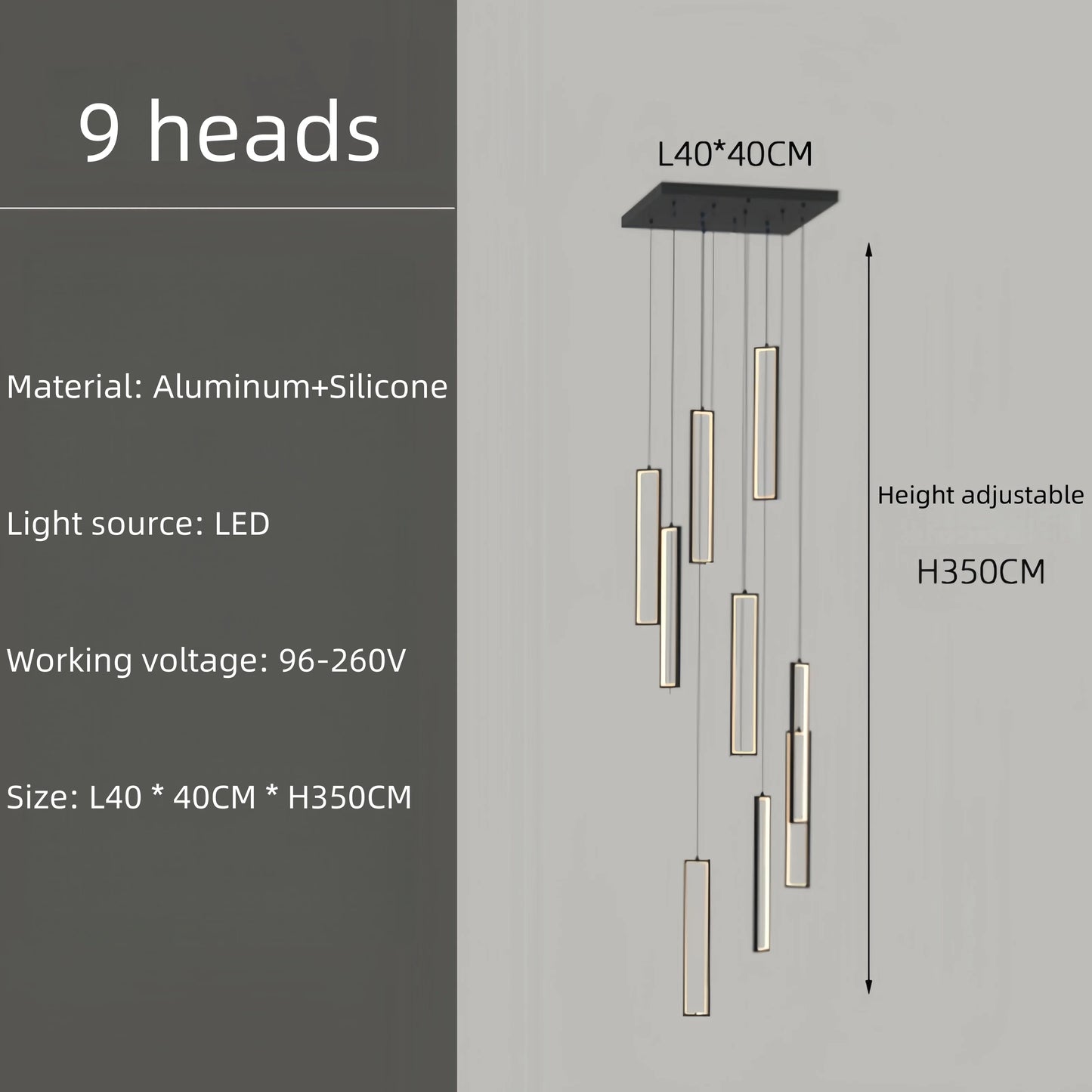 Modern Square Staircase Chandelier for Modern Spaces