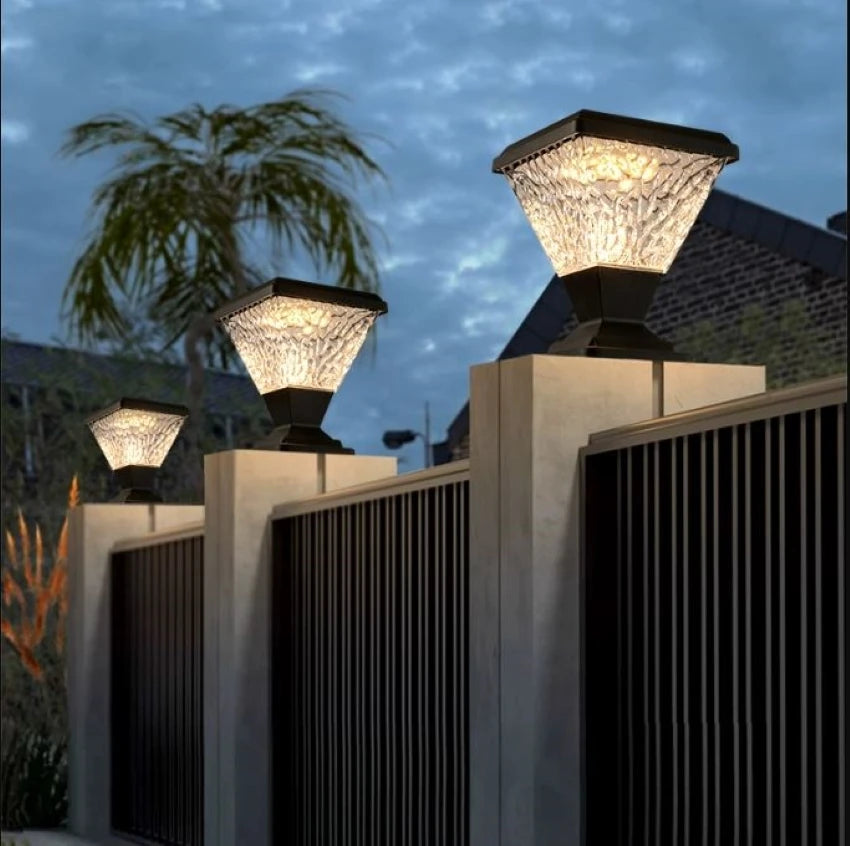 Solar Pillar Light Remote Control Outdoor Garden Wall Lamp