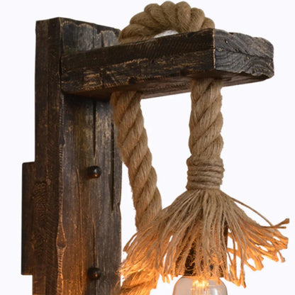 Industrial Farmhouse Wall Sconce with Wood Accent