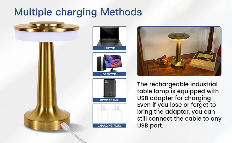 Portable LED Touch Lamp – USB Rechargeable Mood Light for Bedroom & Bar