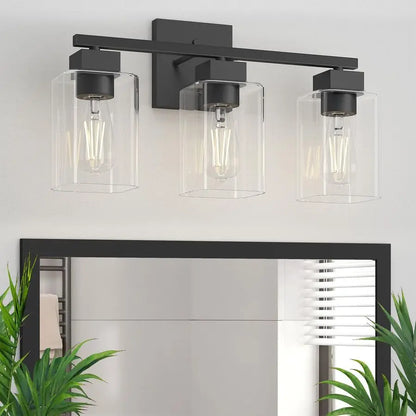 Modern Matte Black Bathroom Vanity Light