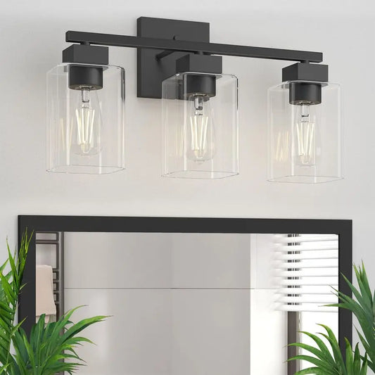 Modern Matte Black Bathroom Vanity Light