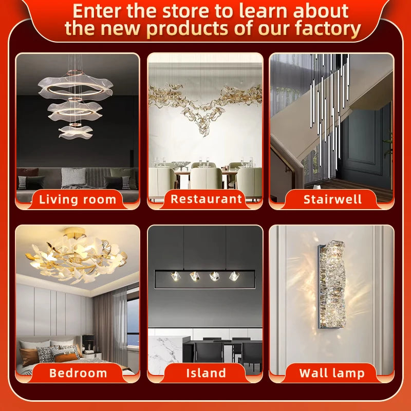 Luxury Stone Pendant Chandelier for Modern Staircases