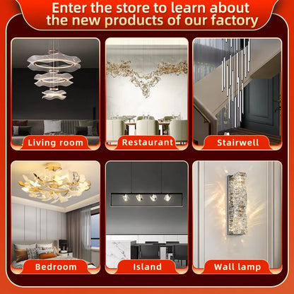 Luxury Stone Pendant Chandelier for Modern Staircases