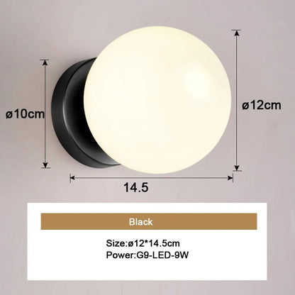 Nordic Glass Ball LED Wall Sconce for Modern Homes