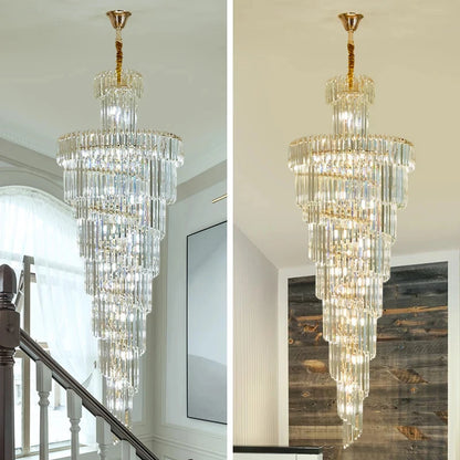 Luxury Crystal Staircase Chandelier for Grand Entrances
