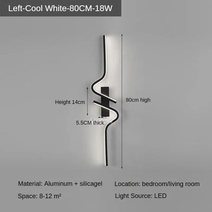 Minimalist LED Wall Light Bedroom Bedside Living Room Sconce