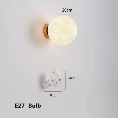 Astronaut Moon Wall Lamp for Kids Bedrooms