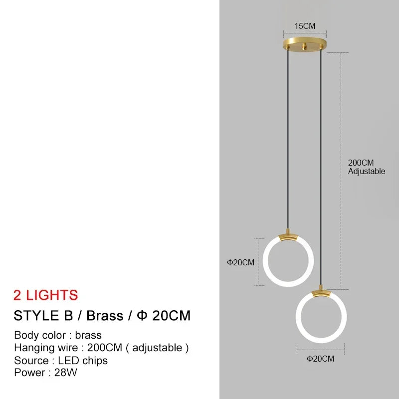 Minimalist Pendant Lamp Nordic Bedroom Bedside Hanging Light