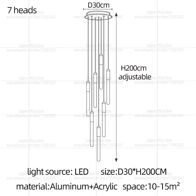 Modern Cylindrical LED Pendant Light for Dining Rooms