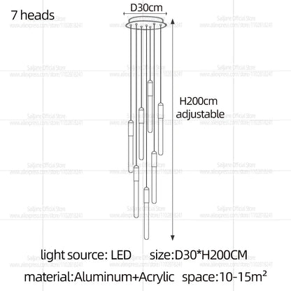 Modern Cylindrical LED Pendant Light for Dining Rooms