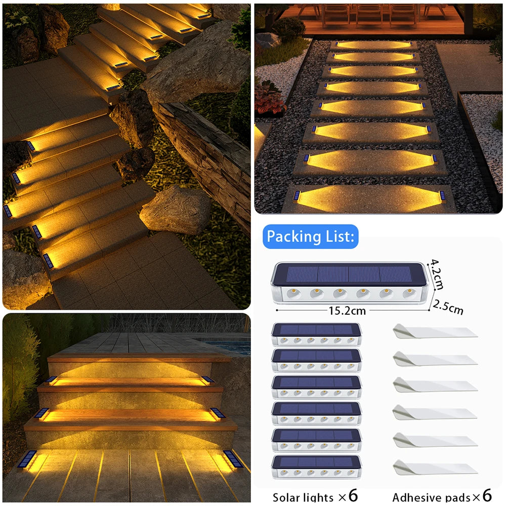 Solar LED Deck Step Lights for Outdoor Stairs