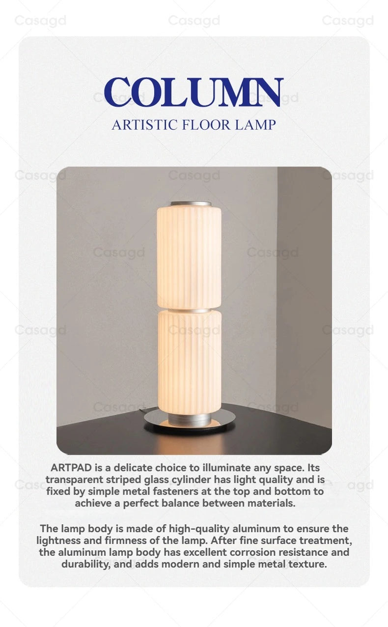 Nordic Glass Floor Lamp – Designer LED Standing Light for Home Decor