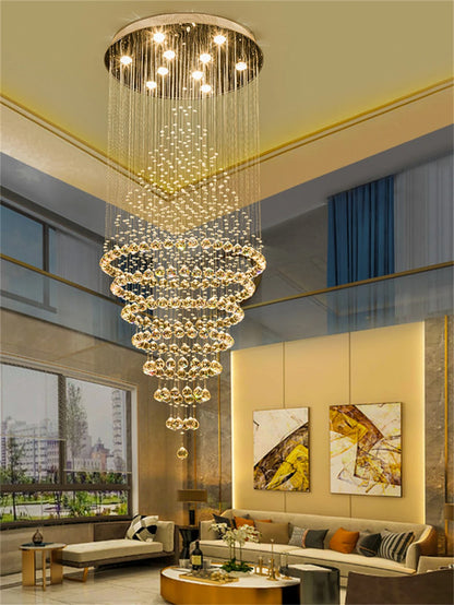 Luxury Circular Crystal Chandelier for Entryways