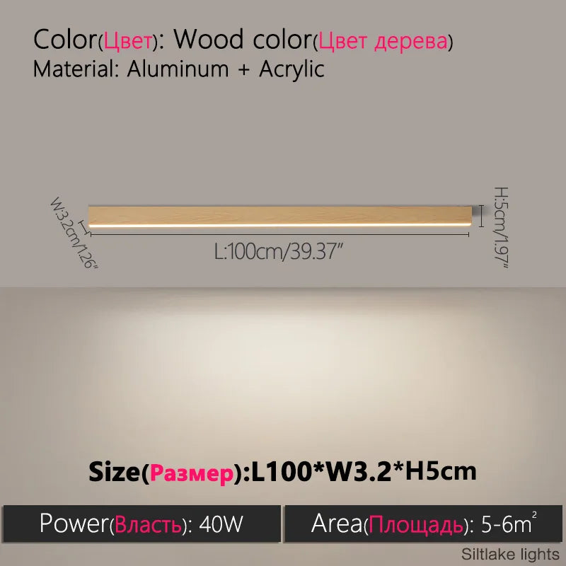 Modern Long Strip Ceiling Light for Kitchens and Hallways