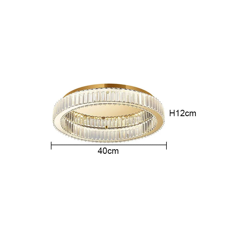 Modern Gold Crystal Ceiling Chandelier LED Living Room Light
